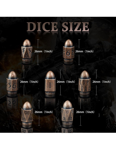 Dados Poliedricos de Metal HNCCESG para D&D - Cobre