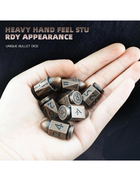 Dados Poliedricos de Metal HNCCESG para D&D - Cobre Dados Poliedricos de Metal HNCCESG para D&D - Cobre