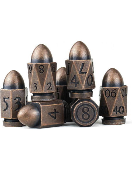 Dados Poliedricos de Metal HNCCESG para D&D - Cobre Dados Poliedricos de Metal HNCCESG para D&D - Cobre
