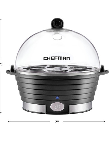 Cocedor de Huevos Chefman RJ24-V2, 6 Huevos, Negro