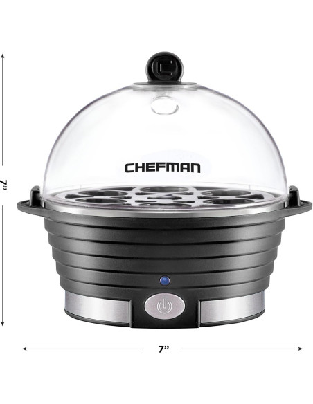 Cocedor de Huevos Chefman RJ24-V2, 6 Huevos, Negro