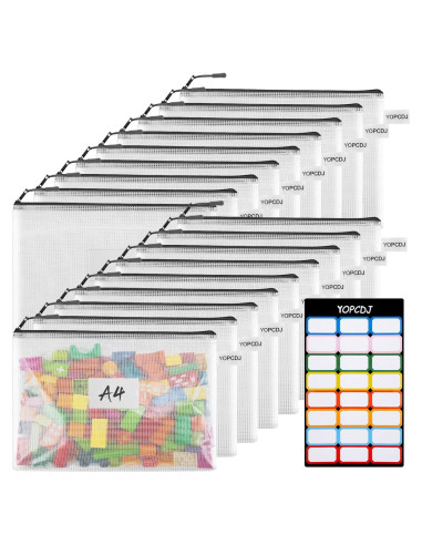 18 Bolsas de Cremallera A4 YOPCDJ Semitransparentes