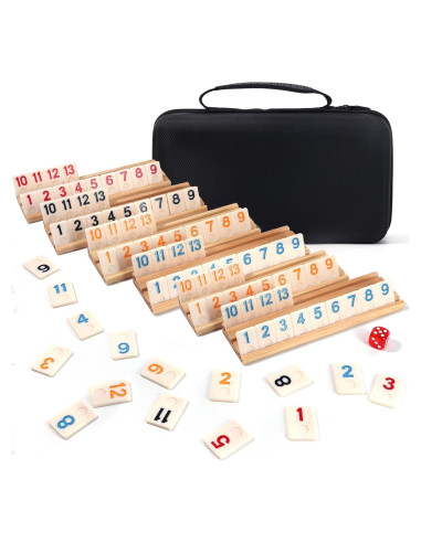 Juego de Rummy Elanbells para 2-6 Jugadores con 160 Fichas