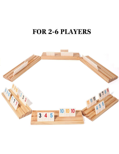 Juego de Rummy Elanbells para 2-6 Jugadores con 160 Fichas