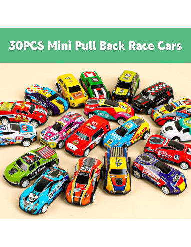 Juguetes de Coches Retroceso AZEN 30 Pcs Miniaturas