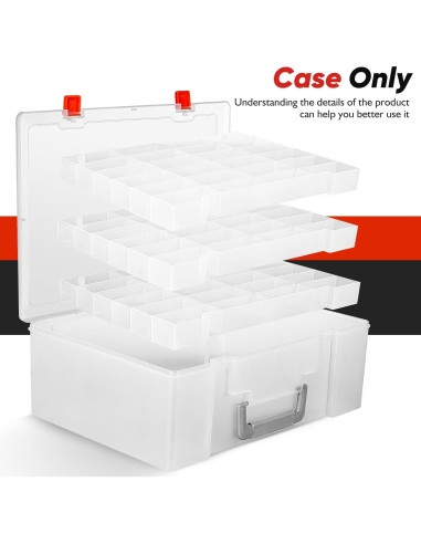 Caja de Almacenamiento RHCOM 72 Compartimentos Transparente