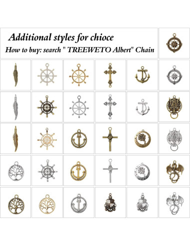 Reloj de bolsillo TREEWETO con cadena y colgante antiguo