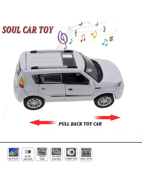 Coche de Juguete Diecast KIA Soul Blanco 1:32 con Sonido Coche de Juguete Diecast KIA Soul Blanco 1:32 con Sonido