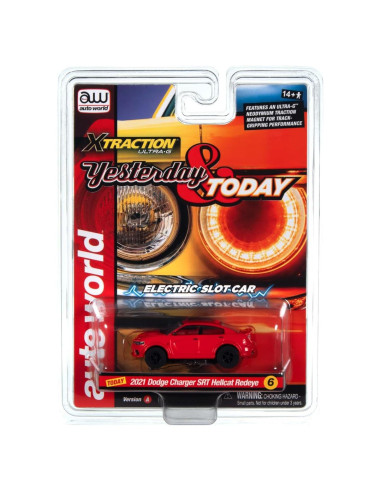 Auto Slot Car Round2 Dodge Charger Hellcat Escala HO