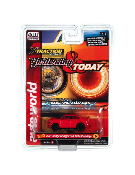 Auto Slot Car Round2 Dodge Charger Hellcat Escala HO