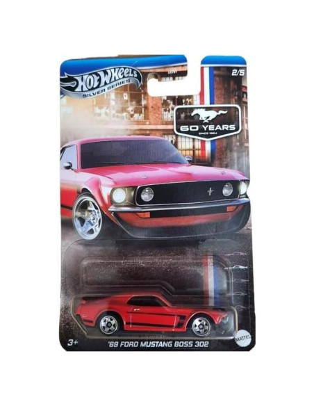Hot Wheels '69 Ford Mustang Boss 302 Diecast 1:64 Serie Plata
