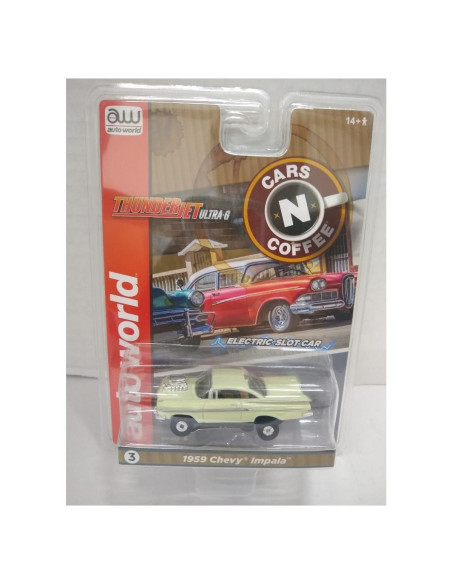 Coche Eléctrico de Pista HO Auto World 1959 Impala Marfil Coche Eléctrico de Pista HO Auto World 1959 Impala Marfil
