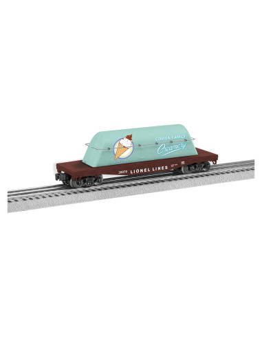Carro Plano de Leche Lionel O Gauge con Contenedor