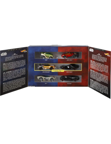 Hot Wheels Star Wars Paquete 6 Autos Personajes 1:64