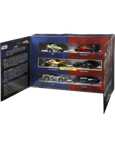 Hot Wheels Star Wars Paquete 6 Autos Personajes 1:64