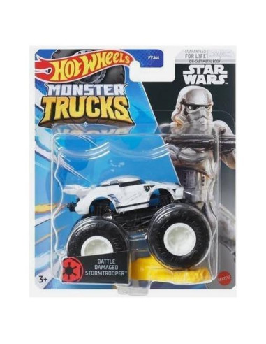 Hot Wheels Monster Trucks Stormtrooper 1:64 Escala Dañado de Batalla