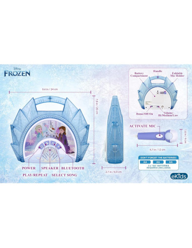 Micrófono Karaoke eKids Frozen con Altavoz Bluetooth