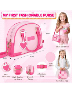 Cartera INNOCHEER Rosa para Niñas con Juguetes 28 en 1 2