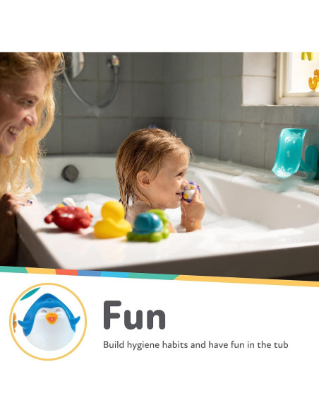 Juego de Baño Nuby Penguin Slide con 4 Juguetes 12+ meses