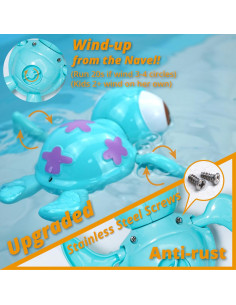 Juguete de Baño Tortuga Marina Little Bessn Azul 12x12cm 2