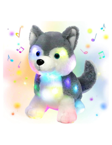 Peluches Musicales Iluminados Hopearl Husky 30.48 cm