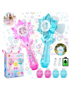 VATOS Varita de Burbujas Eléctrica Recargable con Luz y Música