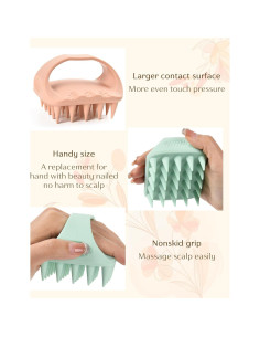 Cepillo Masajeador Yanibest Verde para Cuero Cabelludo 2