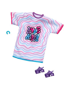 Conjunto de Moda Barbie HRH38 con Zapatillas y Pulsera