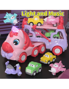 Camión Transportador 7 en 1 Newcrave con Luz y Música 2