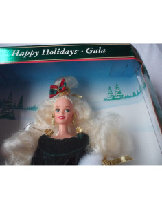 Muñeca Barbie Gala Felices Fiestas Mattel 34.8x25.7cm 2