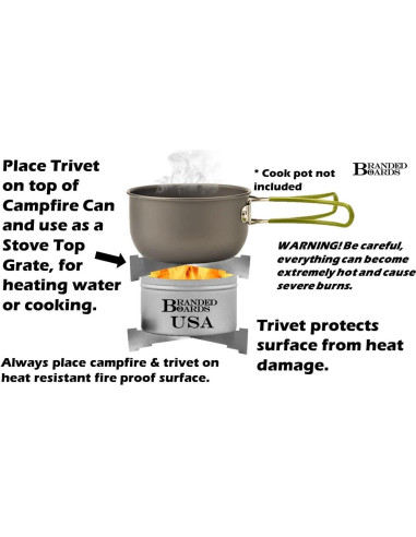 Estufa y fogata portátil Branded Boards 2-Pack 10,16 cm