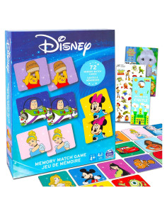 Juego de Memoria Disney - 72 Cartas y Stickers para Niños