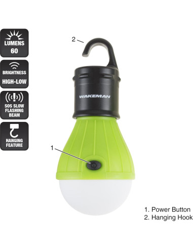Bombillas LED Colgantes Wakeman - Paquete de 2 Verde
