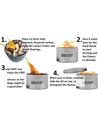 Estufa y fogata portátil Branded Boards 2-Pack 10,16 cm