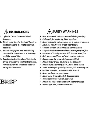 Estufa y fogata portátil Branded Boards 2-Pack 10,16 cm