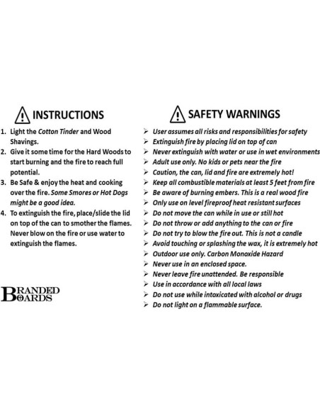 Estufa y fogata portátil Branded Boards 2-Pack 10,16 cm