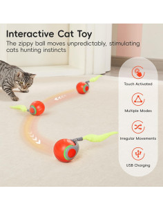 Juguete Interactivo para Gatos Potaroma Bola Rodante Naranja 2