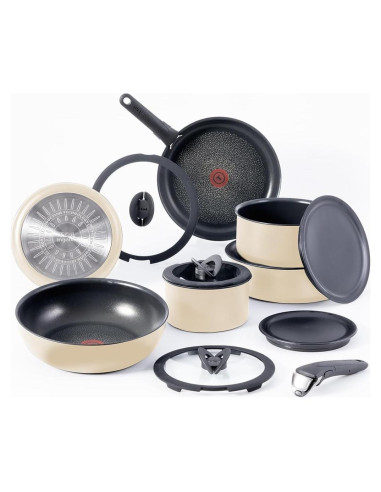 Juego de Utensilios de Cocina T-fal 14 Piezas Vainilla