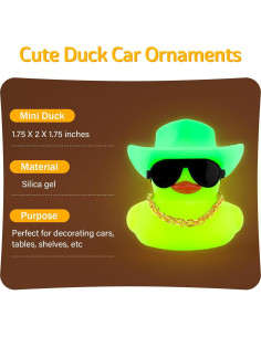 Pato de Goma Noctilucente Wonuu Verde con Gafas y Sombrero 2