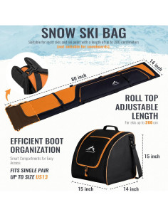 Combo Bolsa de Esquí y Botas GoHimal 200 cm Resistente 2