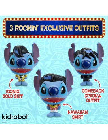 Figuras de Vinilo Kidrobot Disney Stitch Elvis Set de 3