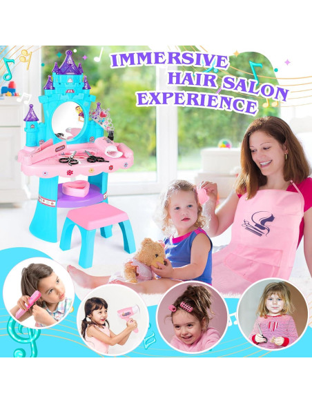 Conjunto de Mesa y Silla EULRGAUS con Espejo y Luz 1.60 kg