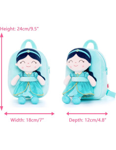 Mochila Gloveleya con Muñeca de Princesa Turquesa 22.86 cm 2
