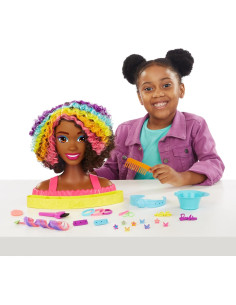 Barbie Cabeza de Estilismo Rizada Marrón con 22 Accesorios 2