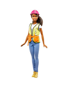 Muñeca Barbie Constructora Mattel con 50 bloques Mega Bloks 2