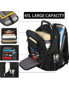 Mochila para Laptop 17.3" MF Azul con Carga USB y RFID 2