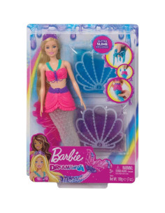 Muñeca Sirena Slime Barbie Dreamtopia con 2 Slimes y Tiara 2