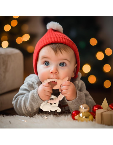 Anillo de Silicona para Dentición Rosa - Juguete Bebé 3-12 Meses