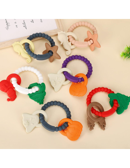 Anillo de Silicona para Dentición Rosa - Juguete Bebé 3-12 Meses