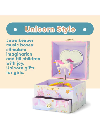 Caja de Joyería Jewelkeeper Unicornio Musical 18x13x9 cm